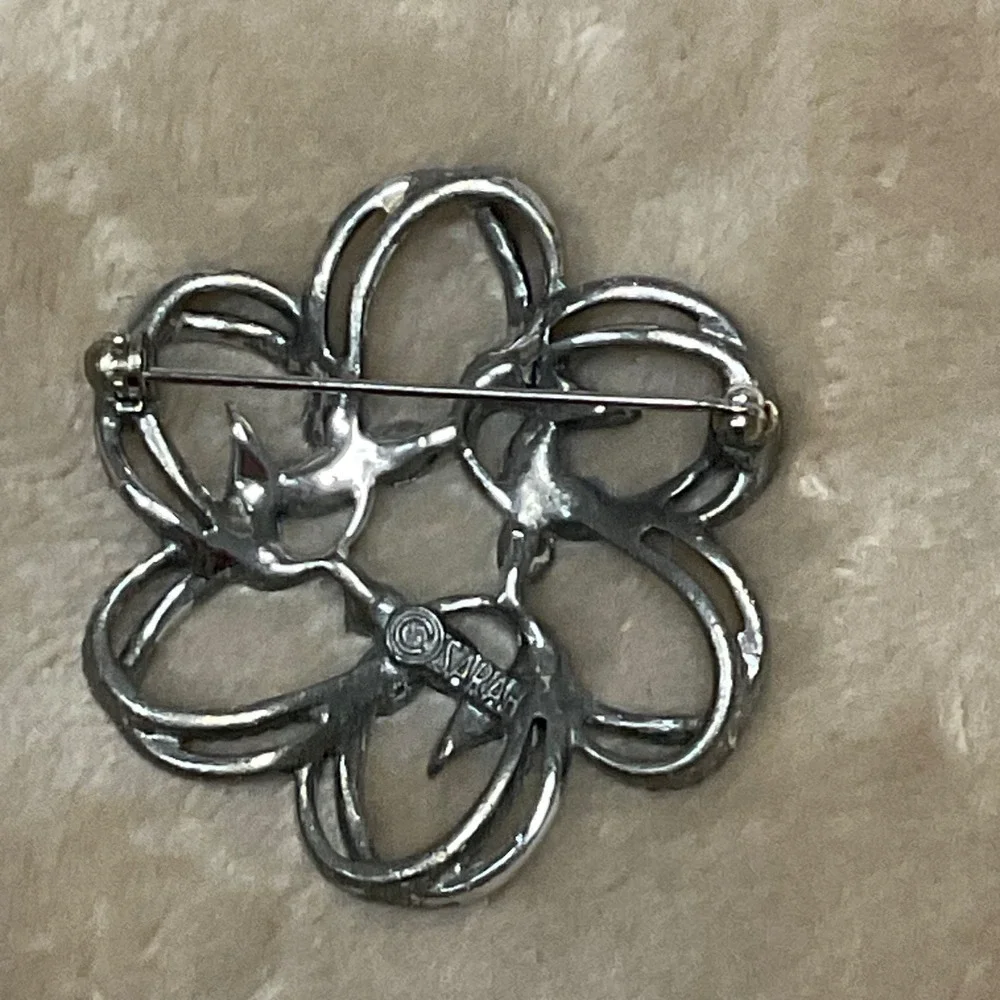 Vintage Sarah Coventry 'Fleurette' Brooch Pin Silver Tone Metal